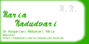 maria nadudvari business card