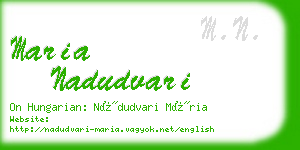 maria nadudvari business card